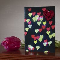 Bokeh & Lace Love Hearts Card